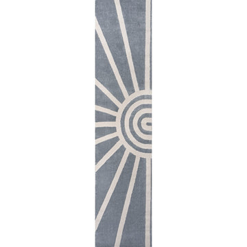 Nordic MidCentury Scandinavian Abstract Sun Two-Tone High-Low Area Rug
